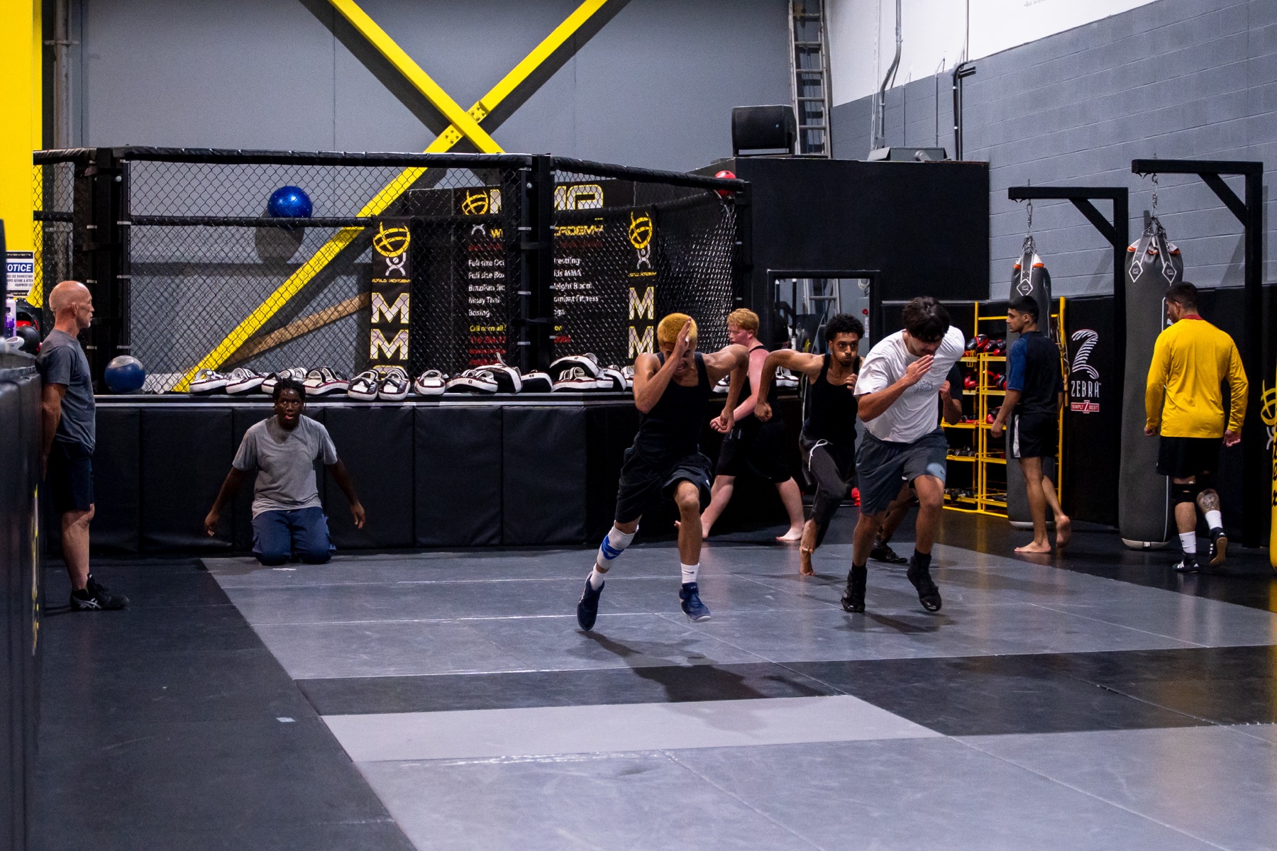 Technical training floor at MMA World Academy